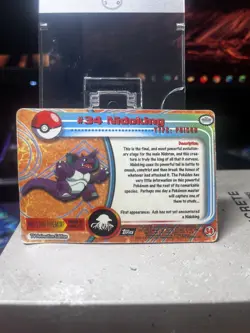Topps Pokemon TV Animation Vending Sticker Holo RARE #34 Nidoking - Image 2