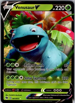 Venusaur V 001/073 Holo V Rare Champion's Path Pokemon Near Mint - Image 1