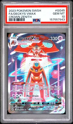 2023 POKEMON SWORD & SHIELD CROWN ZENITH #GG45 FULL ART/DEOXYS VMAX PSA 10 - Image 1