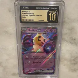CGC Pristine 10 2025 Pokemon Mimikyu ex SV09 Journey Together 069/159 Holo ENG - Image 1