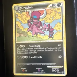 Pokemon TCG Drapion 4/102 Triumphant Stage 1 Rare Regular 1st Ed 100HP 2010 - Image 2