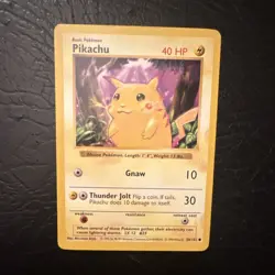 Wizards of the Coast Base Set Pikachu Red Cheeks Unlimited 40 HP 58/102 EN 1999 - Image 1