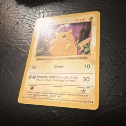 Wizards of the Coast Base Set Pikachu Red Cheeks Unlimited 40 HP 58/102 EN 1999 - Image 2