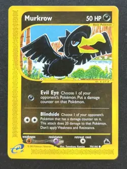 Murkrow 79/144 Common Skyridge Pokemon Non Holo - Moderately Played - Image 1