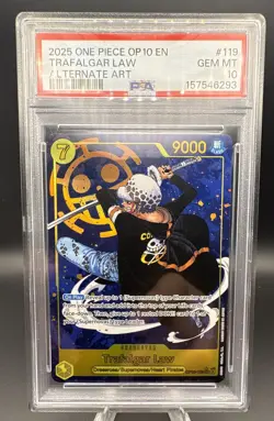 Trafalgar Law (119) (Parallel) OP10-119 Royal Blood Foil PSA 10 - Image 1