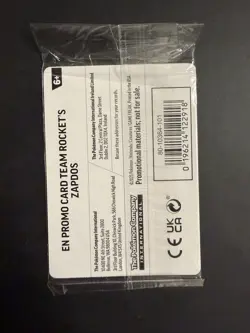 Pokemon TCG Team Rockets Zapdos Promo Card GameStop, 070/182 Sealed - Image 2