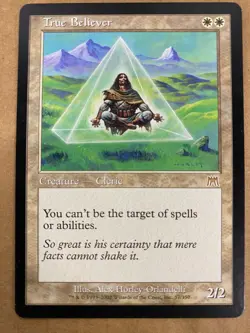 MTG 1x True Believer # 57 Onslaught Premodern Magic the Gathering Card x1 NM - Image 1