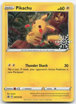 Pikachu (Holiday Calendar) SWSH153 NM Sword & Shield Promo Holo Pokemon Card TCG - Image 1