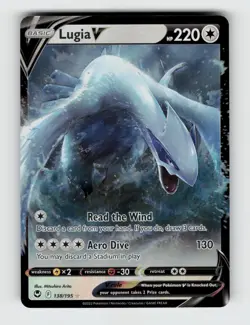 Lugia V 138/195 Holo V Rare Silver Tempest Pokemon 2022 Near Mint - Image 1