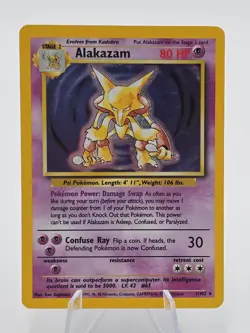 Alakazam 1/102 Holo Rare Pokemon Base Set Unlimited 1999 WotC *LP* Psychic - Image 1