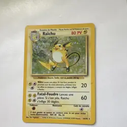 WOTC Raichu 14/102 Base Set Holo Rare 1999 French 80 HP Pokemon TCG - Image 3