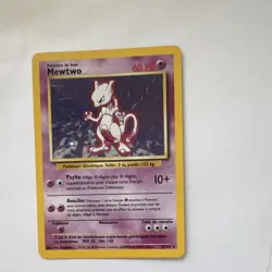 WOTC Mewtwo 10/102 Base Set Pokemon TCG Rare 1999 French 60 HP Unlimited - Image 3