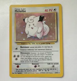 WOTC Melofee (Clefairy) 5/102 Base Set Holo Rare 1999 French 40 HP - Image 1