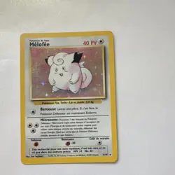 WOTC Melofee (Clefairy) 5/102 Base Set Holo Rare 1999 French 40 HP - Image 3