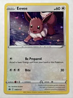 Eevee SWSH127 Holo Promo Sword & Shield Promo Pokemon Holo SWIRL 💫 - Image 1