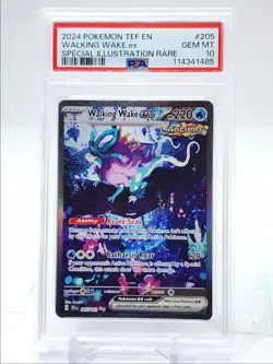 WALKING WAKE EX 2024 POKEMON TEF EN SPECIAL ILLUSTRATION RARE PSA 10 Q3987 - Image 1