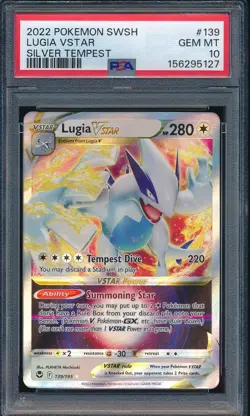 2022 Pokemon Sword & Shield Lugia VSTAR Silver Tempest 139/195 PSA 10 - Image 1