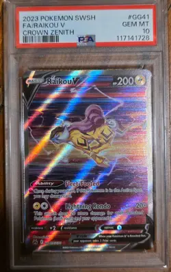 PSA 10 2023 Pokemon SWSH FA/Raikou V Crown Zenith #GG41 - Image 1