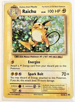 Pokemon 2016 Evolutions Raichu 36 Holo NM - Image 1