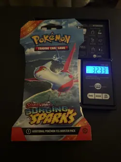 VERY HEAVY - 32.33g - Pokemon Surging Sparks Sleeved Booster Pack - SEALED! - Image 1
