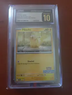 CGC Pristine 10 Pikachu Black Star Promo 214 Illustration Contest 2024 - Image 1