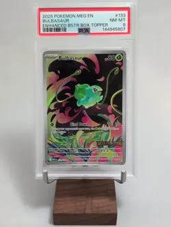2025 POKEMON MEGA EVOLUTION ENHANCED BSTR BOX TOPPER BULBASAUR PSA 8 - Image 1