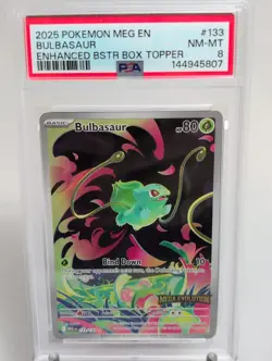 2025 POKEMON MEGA EVOLUTION ENHANCED BSTR BOX TOPPER BULBASAUR PSA 8 - Image 2