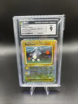 2002 Pokemon Legendary Collection Magnemite 80 Reverse Holographic Foil CGC 9 - Image 1