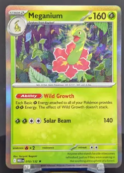 Pokemon Meganium #010/132 English Mega Evolution Holo Rare - Image 1