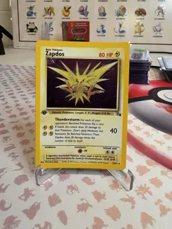 ZAPDOS 15/62 HOLO RARE FOSSIL POKEMON 1ST EDITION HOLO MP - Image 1