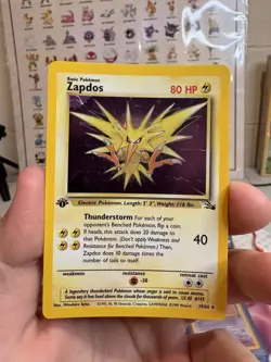 ZAPDOS 15/62 HOLO RARE FOSSIL POKEMON 1ST EDITION HOLO MP - Image 3