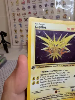 ZAPDOS 15/62 HOLO RARE FOSSIL POKEMON 1ST EDITION HOLO MP - Image 4