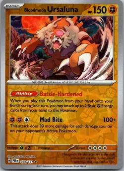 Bloodmoon Ursaluna 054/131 Holo Rare Prismatic Evolutions Pokemon Holo LP - Image 1