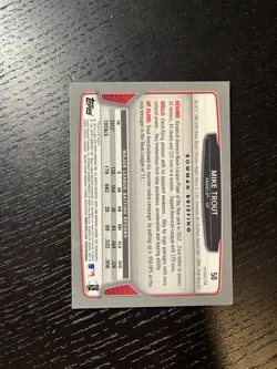 2013 Bowman Chrome Mike Trout Green Refractor SP #50 Angels - Image 2