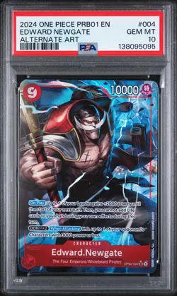 2024 ONE PIECE Edward.Newgate PRB01 OP02-004 ALT ART - PSA 10 - LOW POP 62 RARE - Image 1