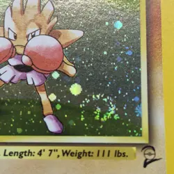 Hitmonchan 8/130 Base Set 2 Holo Rare Swirl Pokemon Card LP - Image 5