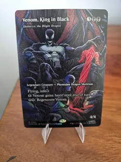 Venom King In Black 0022 Borderless Spider Man MTG Magic The Gathering Card Foil - Image 1
