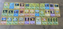 1999 Pokemon Trading Card Game Base Set 35 Assorted Cards lot - Image 1