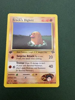 Brock's Diglett 67/132 Gym Challenge 1st Edition Rare Pokemon Card - Image 1