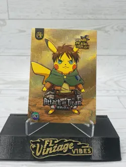 Pikachu as Cosplay Attack On Titan Box Hit Non- Pokemon / Manga Fan Art Card - Image 1