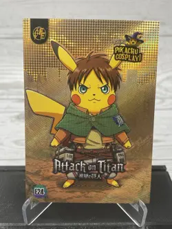 Pikachu as Cosplay Attack On Titan Box Hit Non- Pokemon / Manga Fan Art Card - Image 3