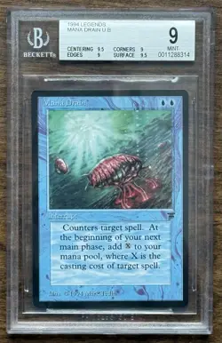 MTG Mana Drain - Legends - BGS 9 MINT - Image 1