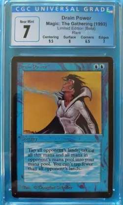 BETA 💧⚡ Drain Power ⚡💧 Vintage 1993 MTG | NM CGC 7 - Image 1