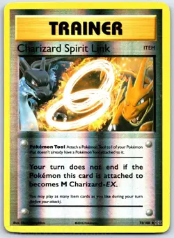 Charizard Spirit Link 75/108 Evolutions Pokemon Reverse Holo LP Graphics - Image 1