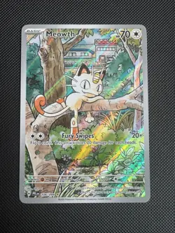 Meowth 106/094 Illustration Rare Phantasmal Flames Pokemon Holo Near Mint - Image 1