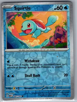 Squirtle 007/165 - Reverse Holo - 151 - Pokemon Card - NM - Image 1
