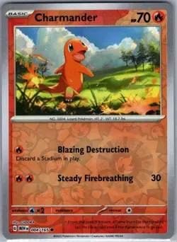 Charmander 004/165 Reverse Holo SV: Scarlet & Violet 151 - Pokemon Card - NM - Image 1