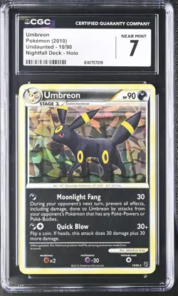 Umbreon 10/90 Nightfall Deck Holo Undaunted Pokemon CGC 7 - Image 1
