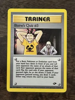 Blaine’s Quiz #3 112/132 Gym Challenge Unlimited - NM- to LP+ Pokemon WOTC 2000 - Image 1