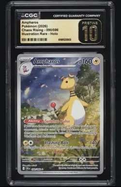 CGC 10 PRISTINE ⭐ #090 AMPHAROS 2026 POKEMON CHAOS RISING IR PSA - Image 3
